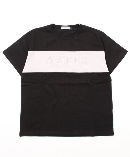 AVIREX（アヴィレックス）の「【直営店限定】BICOLOR EMB LOGO TEE/ バイカラー刺繍ロゴTシャツ（Tシャツ/カットソー・レディース・ブラック/パープル/イエロー・FREE）」の14枚目の写真