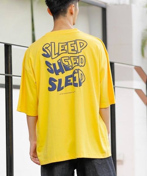 Beno（ビーノ）の「刺繍 立体発泡プリント オーバーサイズ TEE SLEEP（Tシャツ/カットソー・メンズ・ブラック/ロイヤルブルー/グリーン/イエロー/パープル/オフホワイト・M/L/LL）」の2枚目の写真