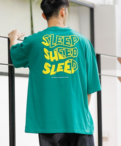Beno（ビーノ）の「刺繍 立体発泡プリント オーバーサイズ TEE SLEEP（Tシャツ/カットソー・メンズ・ブラック/ロイヤルブルー/グリーン/イエロー/パープル/オフホワイト・M/L/LL）」の5枚目の写真