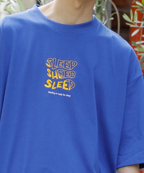 Beno（ビーノ）の「刺繍 立体発泡プリント オーバーサイズ TEE SLEEP（Tシャツ/カットソー・メンズ・ブラック/ロイヤルブルー/グリーン/イエロー/パープル/オフホワイト・M/L/LL）」の22枚目の写真