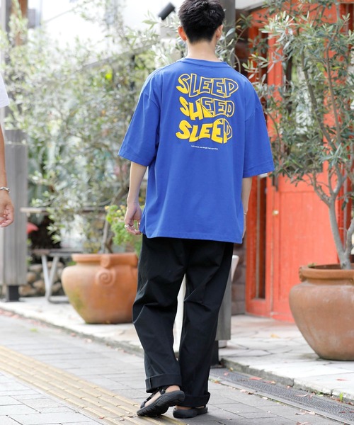 Beno（ビーノ）の「刺繍 立体発泡プリント オーバーサイズ TEE SLEEP（Tシャツ/カットソー・メンズ・ブラック/ロイヤルブルー/グリーン/イエロー/パープル/オフホワイト・M/L/LL）」の18枚目の写真