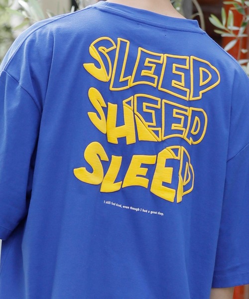 Beno（ビーノ）の「刺繍 立体発泡プリント オーバーサイズ TEE SLEEP（Tシャツ/カットソー・メンズ・ブラック/ロイヤルブルー/グリーン/イエロー/パープル/オフホワイト・M/L/LL）」の19枚目の写真