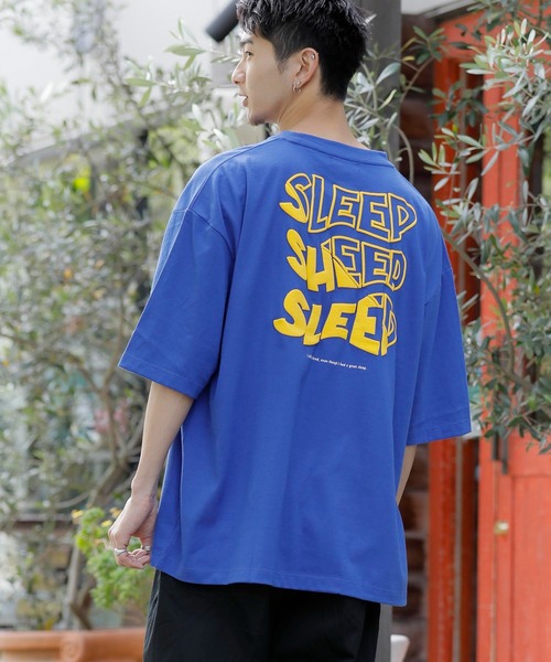 Beno（ビーノ）の「刺繍 立体発泡プリント オーバーサイズ TEE SLEEP（Tシャツ/カットソー・メンズ・ブラック/ロイヤルブルー/グリーン/イエロー/パープル/オフホワイト・M/L/LL）」の20枚目の写真