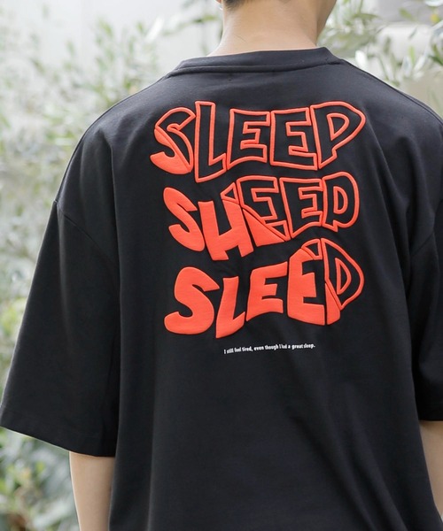 Beno（ビーノ）の「刺繍 立体発泡プリント オーバーサイズ TEE SLEEP（Tシャツ/カットソー・メンズ・ブラック/ロイヤルブルー/グリーン/イエロー/パープル/オフホワイト・M/L/LL）」の11枚目の写真