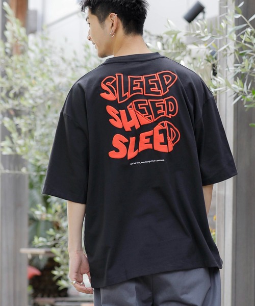 Beno（ビーノ）の「刺繍 立体発泡プリント オーバーサイズ TEE SLEEP（Tシャツ/カットソー・メンズ・ブラック/ロイヤルブルー/グリーン/イエロー/パープル/オフホワイト・M/L/LL）」の12枚目の写真