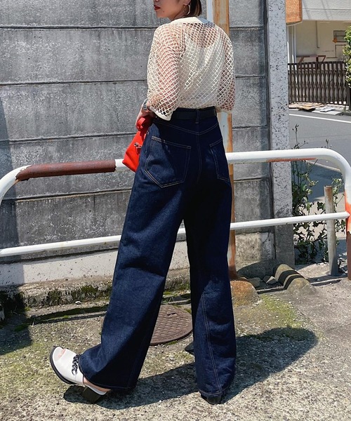 PAGEBOY（ページボーイ）の「カットメッシュプルオーバー（Tシャツ/カットソー・レディース・ブラック/オフホワイト/ブルー・FREE）」の7枚目の写真