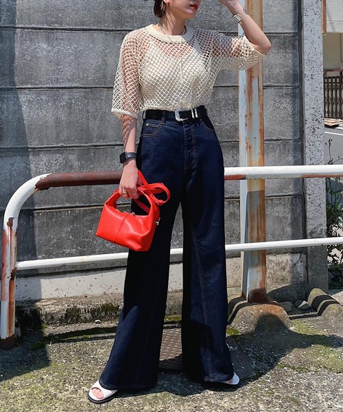 PAGEBOY（ページボーイ）の「カットメッシュプルオーバー（Tシャツ/カットソー・レディース・ブラック/オフホワイト/ブルー・FREE）」の8枚目の写真