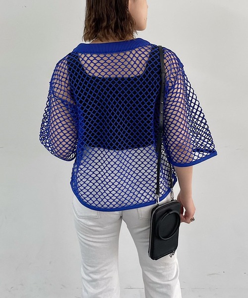 PAGEBOY（ページボーイ）の「カットメッシュプルオーバー（Tシャツ/カットソー・レディース・ブラック/オフホワイト/ブルー・FREE）」の11枚目の写真