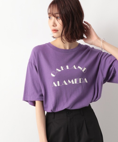 GLOBAL WORK（グローバルワーク）の「ヴィンテージプリントTシャツ/294505（Tシャツ/カットソー・レディース・スミクロ/グリーン/パープル・FREE）」の3枚目の写真