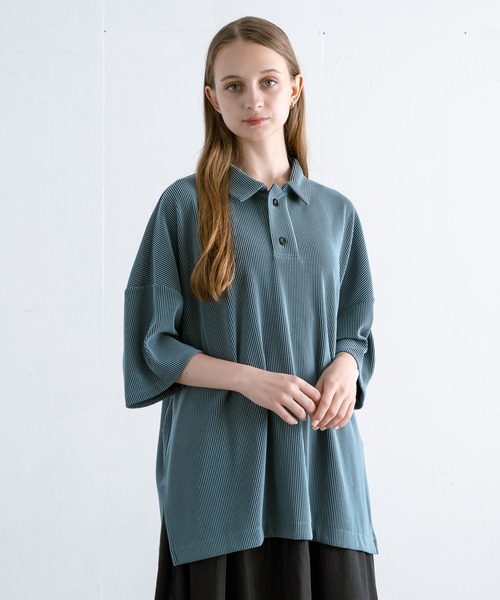【EDDEN ELLEN】プリーツポロシャツ（ポロシャツ）｜EDDEN ELLEN（エデンエレン）