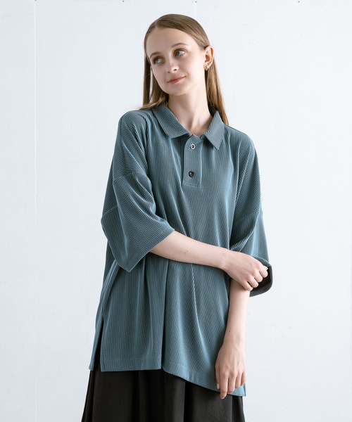 【EDDEN ELLEN】プリーツポロシャツ（ポロシャツ）｜EDDEN ELLEN（エデンエレン）