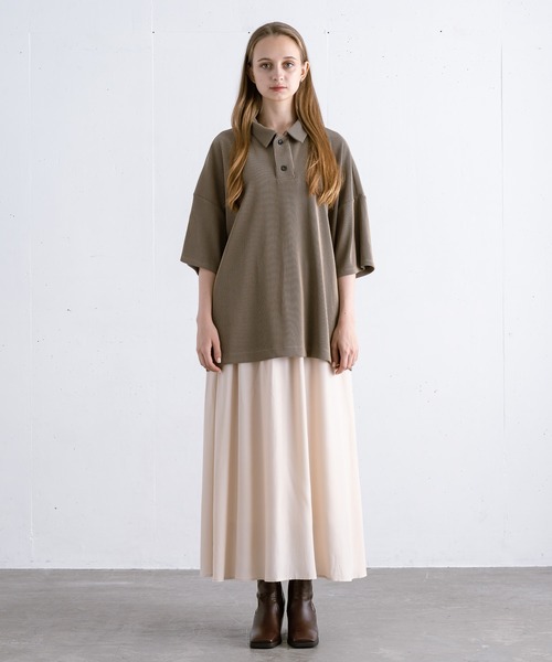 【EDDEN ELLEN】プリーツポロシャツ（ポロシャツ）｜EDDEN ELLEN（エデンエレン）