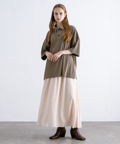 【EDDEN ELLEN】プリーツポロシャツ（ポロシャツ）｜EDDEN ELLEN（エデンエレン）