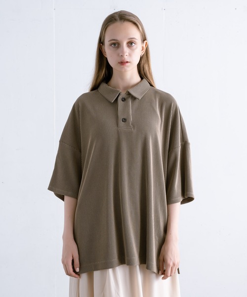 【EDDEN ELLEN】プリーツポロシャツ（ポロシャツ）｜EDDEN ELLEN（エデンエレン）