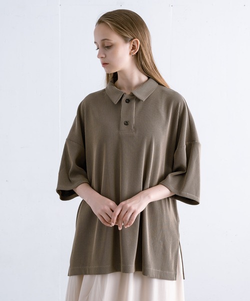 【EDDEN ELLEN】プリーツポロシャツ（ポロシャツ）｜EDDEN ELLEN（エデンエレン）