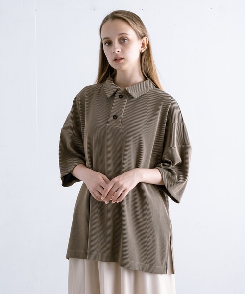 【EDDEN ELLEN】プリーツポロシャツ（ポロシャツ）｜EDDEN ELLEN（エデンエレン）