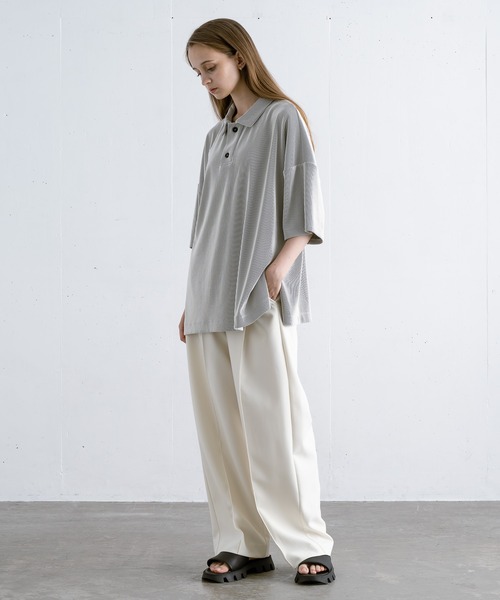 【EDDEN ELLEN】プリーツポロシャツ（ポロシャツ）｜EDDEN ELLEN（エデンエレン）