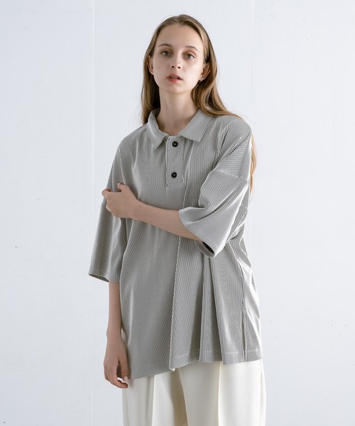 【EDDEN ELLEN】プリーツポロシャツ（ポロシャツ）｜EDDEN ELLEN（エデンエレン）