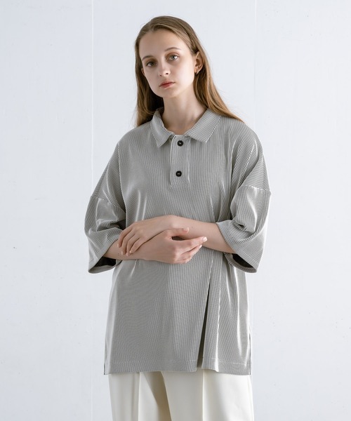 【EDDEN ELLEN】プリーツポロシャツ（ポロシャツ）｜EDDEN ELLEN（エデンエレン）