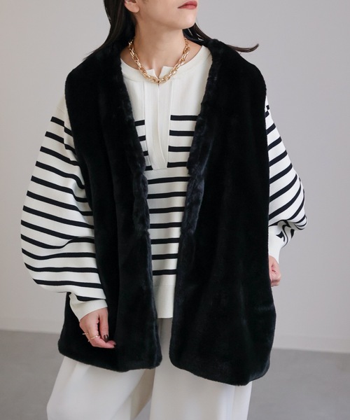 sakishimatokyo（サキシマトーキョー）の「ミドルファージレ（ベスト・レディース・ブラック/ブラウン/グレー/アイボリー・FREE）」の3枚目の写真