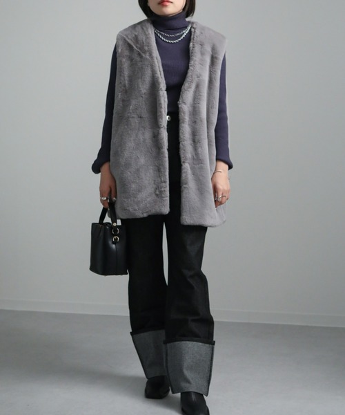 sakishimatokyo（サキシマトーキョー）の「ミドルファージレ（ベスト・レディース・ブラック/ブラウン/グレー/アイボリー・FREE）」の19枚目の写真