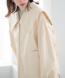 Heather | ラッフルレザーブルゾン　134716(ブルゾン)