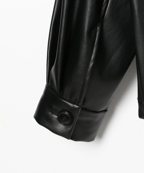 Heather（ヘザー）の「ラッフルレザーブルゾン　134716（ブルゾン・レディース・ブラック/アイボリー・FREE）」の4枚目の写真