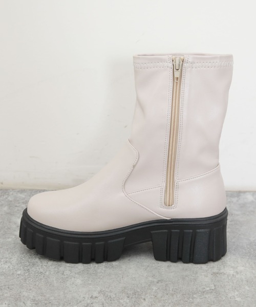 archives（アルシーヴ）の「厚底ストレッチブーツ（ブーツ・レディース・ブラック/アイボリー・MEDIUM/LARGE）」の12枚目の写真