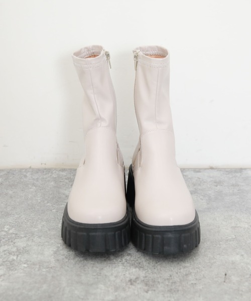 archives（アルシーヴ）の「厚底ストレッチブーツ（ブーツ・レディース・ブラック/アイボリー・MEDIUM/LARGE）」の13枚目の写真