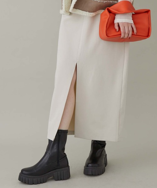 archives（アルシーヴ）の「厚底ストレッチブーツ（ブーツ・レディース・ブラック/アイボリー・MEDIUM/LARGE）」の17枚目の写真