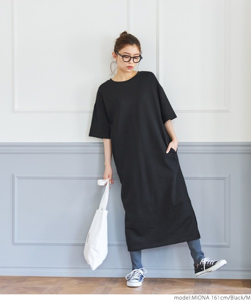 coca（coca）（コカ）の「スウェットワンピース（ワンピース・レディース・ブラック/ライトピンク・M/L）」の5枚目の写真