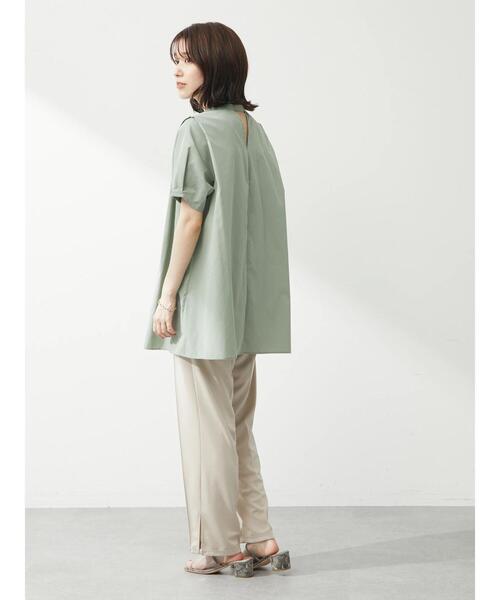 Green Parks(グリーンパークス)の「フロントピンタックチュニック(Tシャツ/カットソー・レディース・ミント/オフホワイト/ダークグレー・FREE)」の9枚目の写真