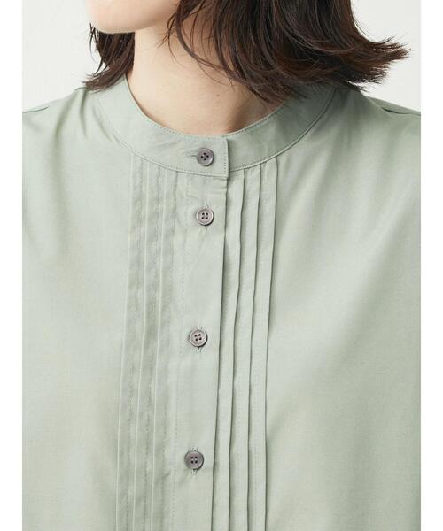 Green Parks(グリーンパークス)の「フロントピンタックチュニック(Tシャツ/カットソー・レディース・ミント/オフホワイト/ダークグレー・FREE)」の12枚目の写真