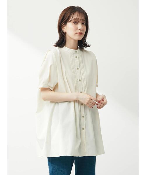 Green Parks(グリーンパークス)の「フロントピンタックチュニック(Tシャツ/カットソー・レディース・ミント/オフホワイト/ダークグレー・FREE)」の18枚目の写真