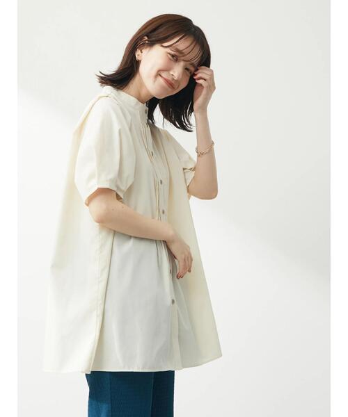 Green Parks(グリーンパークス)の「フロントピンタックチュニック(Tシャツ/カットソー・レディース・ミント/オフホワイト/ダークグレー・FREE)」の19枚目の写真