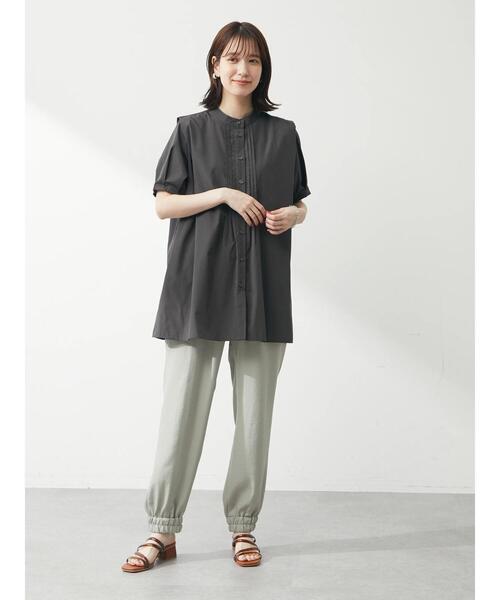 Green Parks(グリーンパークス)の「フロントピンタックチュニック(Tシャツ/カットソー・レディース・ミント/オフホワイト/ダークグレー・FREE)」の21枚目の写真