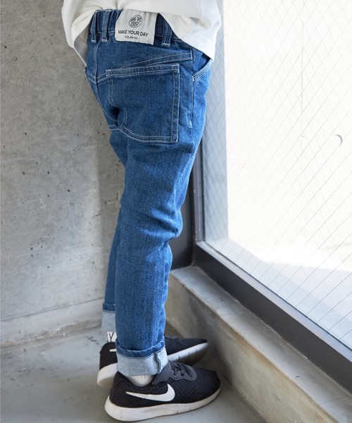 MAKE YOUR DAY(メイクユアデイ)の「タイトストレートデニムパンツ■80~140cm(デニムパンツ・キッズ・ネイビー/ブルー・90/100/140/110/80/120/130)」の8枚目の写真