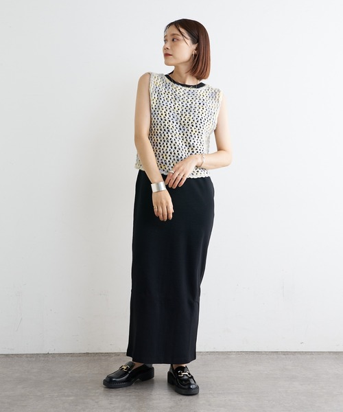 Omekashi（オメカシ）の「テレコアメスリワンピース（ワンピース・レディース・ネイビー/ブラウン/ブラック・36/38）」の10枚目の写真