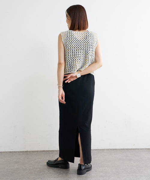 Omekashi（オメカシ）の「テレコアメスリワンピース（ワンピース・レディース・ネイビー/ブラウン/ブラック・36/38）」の11枚目の写真