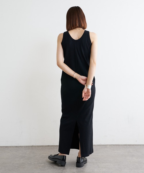 Omekashi（オメカシ）の「テレコアメスリワンピース（ワンピース・レディース・ネイビー/ブラウン/ブラック・36/38）」の7枚目の写真