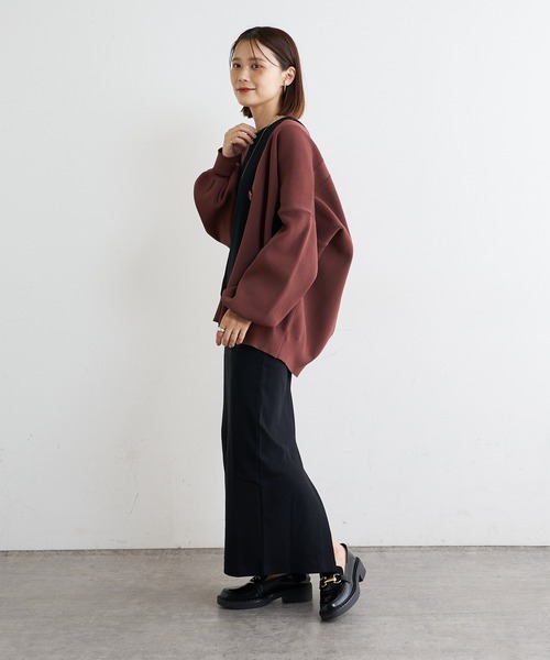 Omekashi（オメカシ）の「テレコアメスリワンピース（ワンピース・レディース・ネイビー/ブラウン/ブラック・36/38）」の15枚目の写真