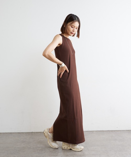 Omekashi（オメカシ）の「テレコアメスリワンピース（ワンピース・レディース・ネイビー/ブラウン/ブラック・36/38）」の17枚目の写真