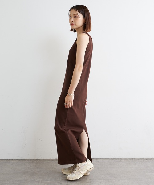 Omekashi（オメカシ）の「テレコアメスリワンピース（ワンピース・レディース・ネイビー/ブラウン/ブラック・36/38）」の19枚目の写真