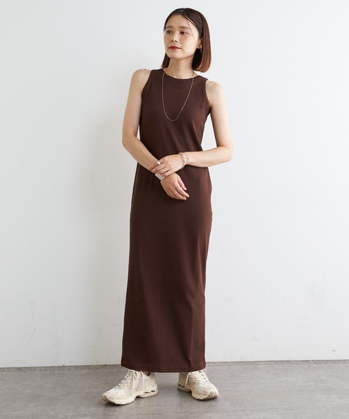 Omekashi（オメカシ）の「テレコアメスリワンピース（ワンピース・レディース・ネイビー/ブラウン/ブラック・36/38）」の21枚目の写真