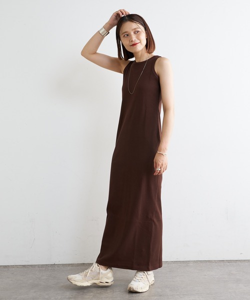 Omekashi（オメカシ）の「テレコアメスリワンピース（ワンピース・レディース・ネイビー/ブラウン/ブラック・36/38）」の22枚目の写真