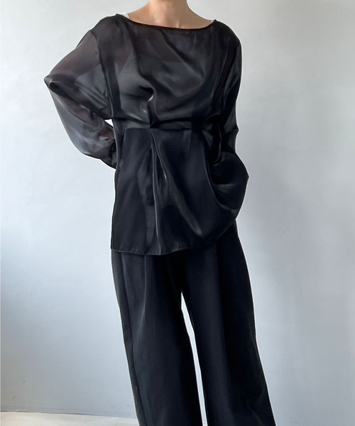 MAISON CHUCLLA（メゾンチュクラ）の「'日本製' オーガンジー シアートップス chwj22a04（その他トップス・レディース・ブラック・FREE）」の17枚目の写真