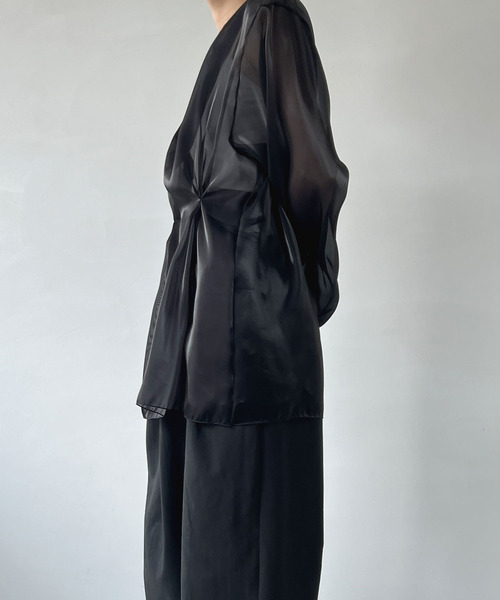 MAISON CHUCLLA（メゾンチュクラ）の「'日本製' オーガンジー シアートップス chwj22a04（その他トップス・レディース・ブラック・FREE）」の11枚目の写真