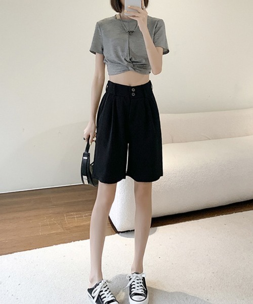Coo+i(クーイ)の「ショートパンツ(スラックス・レディース・ホワイト/ブラック・M/L)」の7枚目の写真
