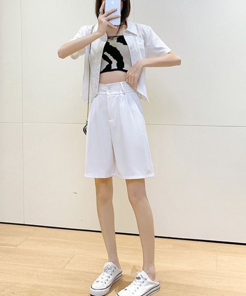 Coo+i(クーイ)の「ショートパンツ(スラックス・レディース・ホワイト/ブラック・M/L)」の8枚目の写真