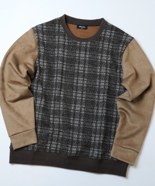 MEN'S BIGI(メンズビギ)の「杢ジャガードニットプリントカットソー(Tシャツ/カットソー・メンズ・ブラウン/ブラック・01/02/03)」の1枚目の写真